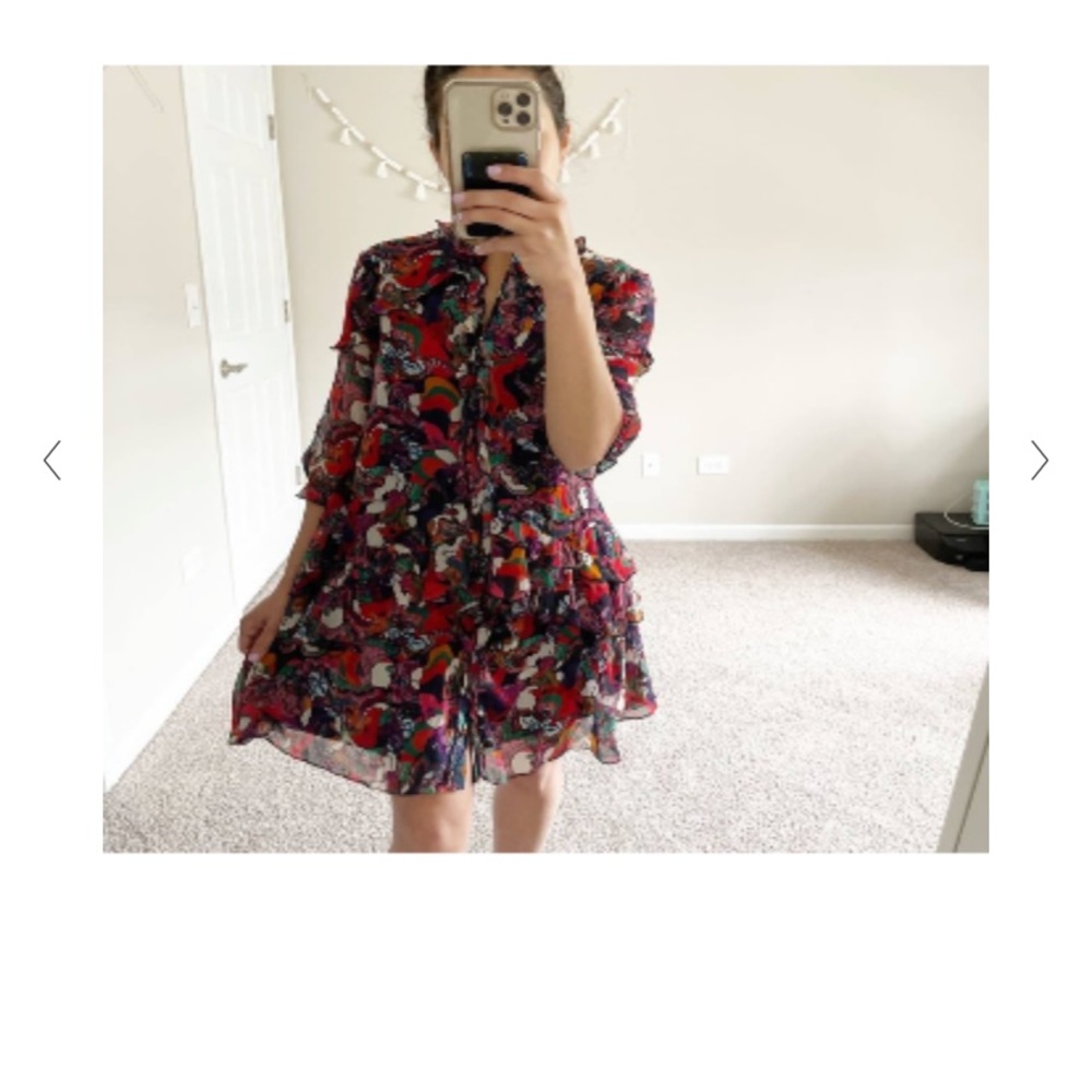 SALONI printed tilly ruffle dress - Picture 3 of 6